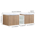 60 Inch Soft Close Doors Bathroom Vanity With Sink, A Small Storage Shelves, 24