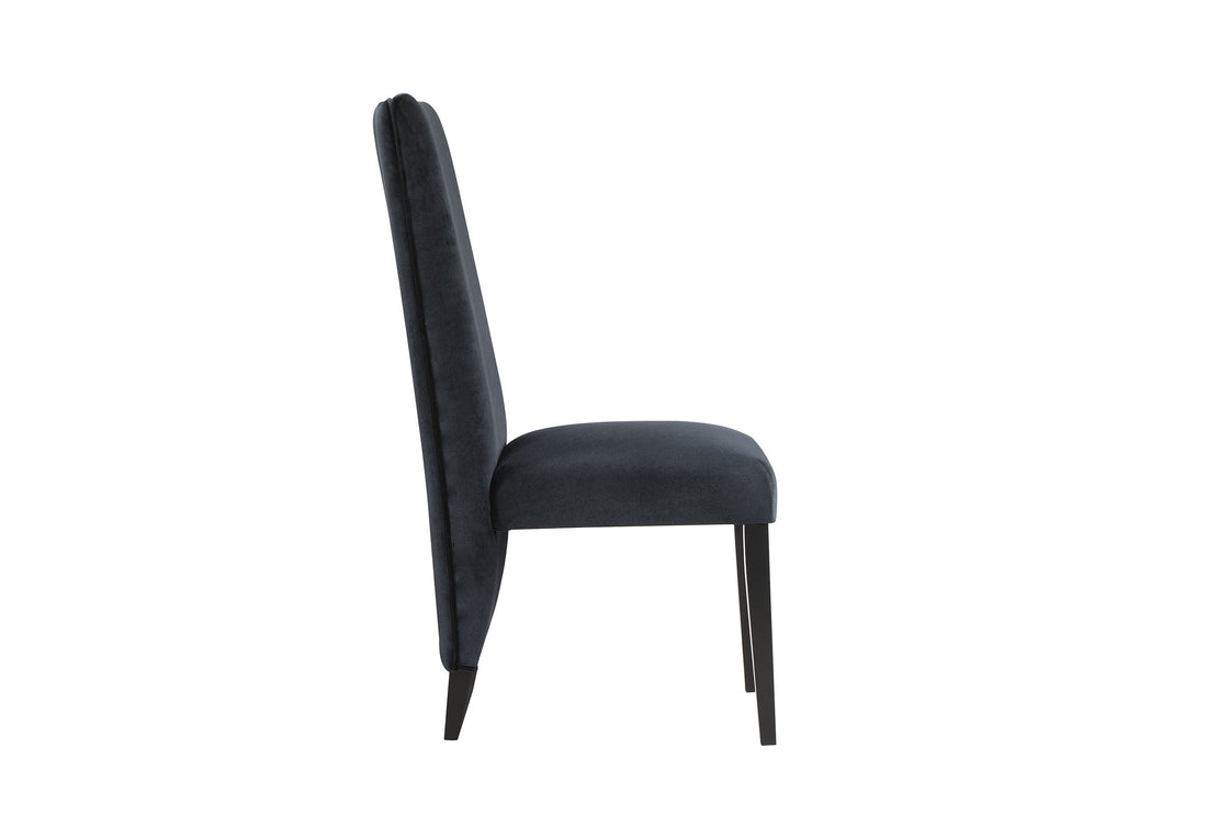 Stacey Velvet Dining Chair Black Kit Of 2 Black Rubber Wood