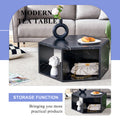 Hexagonal Mdf Coffee Table, Characteristic Pattern Stickers, Multi Hole Design To Give More Storage Space, Simple And Convenient Design Makes It Suitable For All Kinds Of Style Scenes. Black Mdf