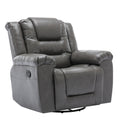 360 Swivel And Rocking Home Theater Recliner Manual Recliner Chair With Wide Armrest For Living Room,Bedroom, Grey Grey Foam Pu