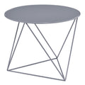 Grey Geometric Metal Base Accent Table Grey Primary Living Space Contemporary Round Metal