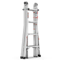 17Ft Multi Position Foldable Aluminum Ladder, A Frame And Straight Ladder, Ansi 250Lbs Grey Aluminium Alloy