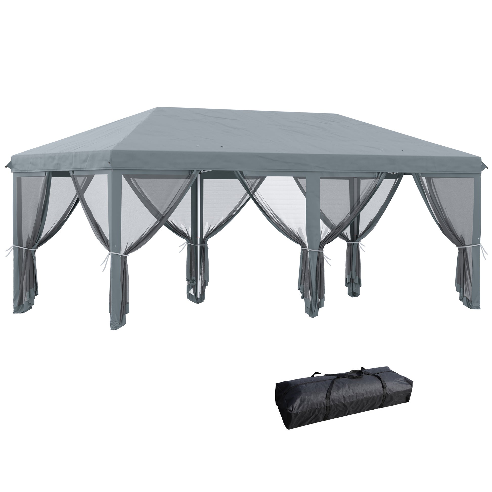 outdoor garden tents Outsunny 10' X 20' Pop Up Canopy Tent With Netting, Heavy Duty Instant