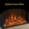 23 Inch Electric Fireplace Insert, Cost Effective Heater With Log Set & Realistic Flame, Overheating Protection Powder Coated Electric Antique Black Primary Living Space Vent Free No Insert Tempered Glass Sheet Metal Plastic Electric