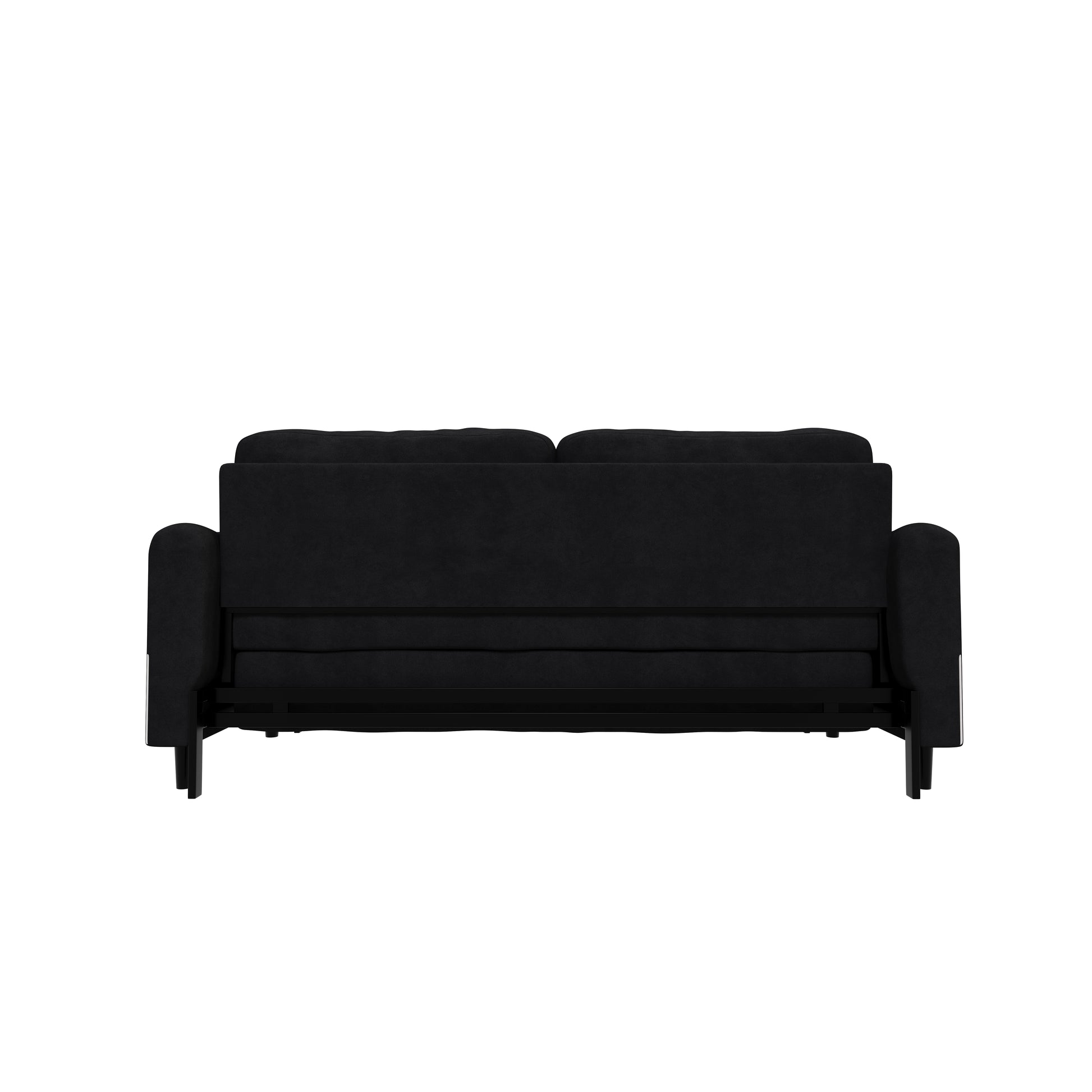 66.2" Queen Pull Out Sofa Bed, Hydraulic System Convertible Sleeper Sofa With Storage And 2 Soft Pillows, Tufted Button Upholstered Couch,Multi Functional Velvet Loveseat Bed,Black Black Velvet 2 Seat
