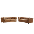 Fx 3 Seats 3 Seats Combo Sofa Modern Living Room Sofa With Solid Wood Frame And Wooden Feet, 4 Cushions, Apartment Sofa Furniture For Living Room, Living Room, Office Brown Wood Pine Foam Fabric 6 Seat