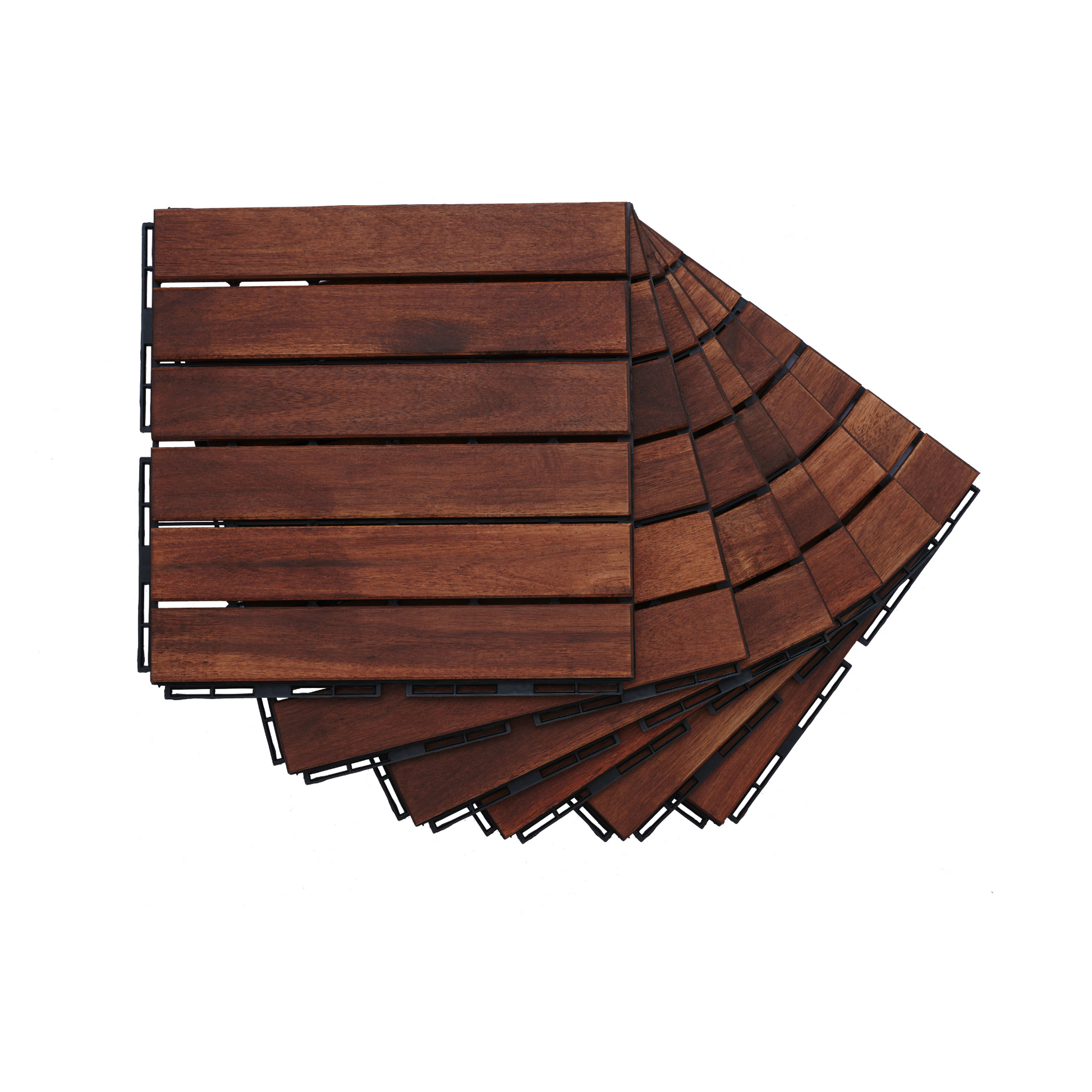 30 Pcs Interlocking Deck Tiles Striped Pattern, 12" X 12" Square Acacia Hardwood Outdoor Flooring For Patio, Bancony, Pool Side,.. Brown Garden & Outdoor American Design,American Traditional,Antique Solid Wood