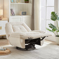 Video 360 Degree Corduroy Swivel Upholstered Manual Recliner Chair,Theater Recliner Sofa,Nursery Glider Rocker For Living Room Beige Corduroy