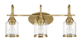 Twilight Three Lights Brushed Gold Contemporary Vanity Light 22