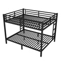 Metal Queen Over Queen Bunk Bed For Teens And Adults,Space Saving Noise Reduced No Box Spring Needed, Black Box Spring Not Required Queen Black Metal