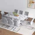 Table And Chair Set: 1 Tablevv 8 Light Gray 001 Chairs. Grey Mdf