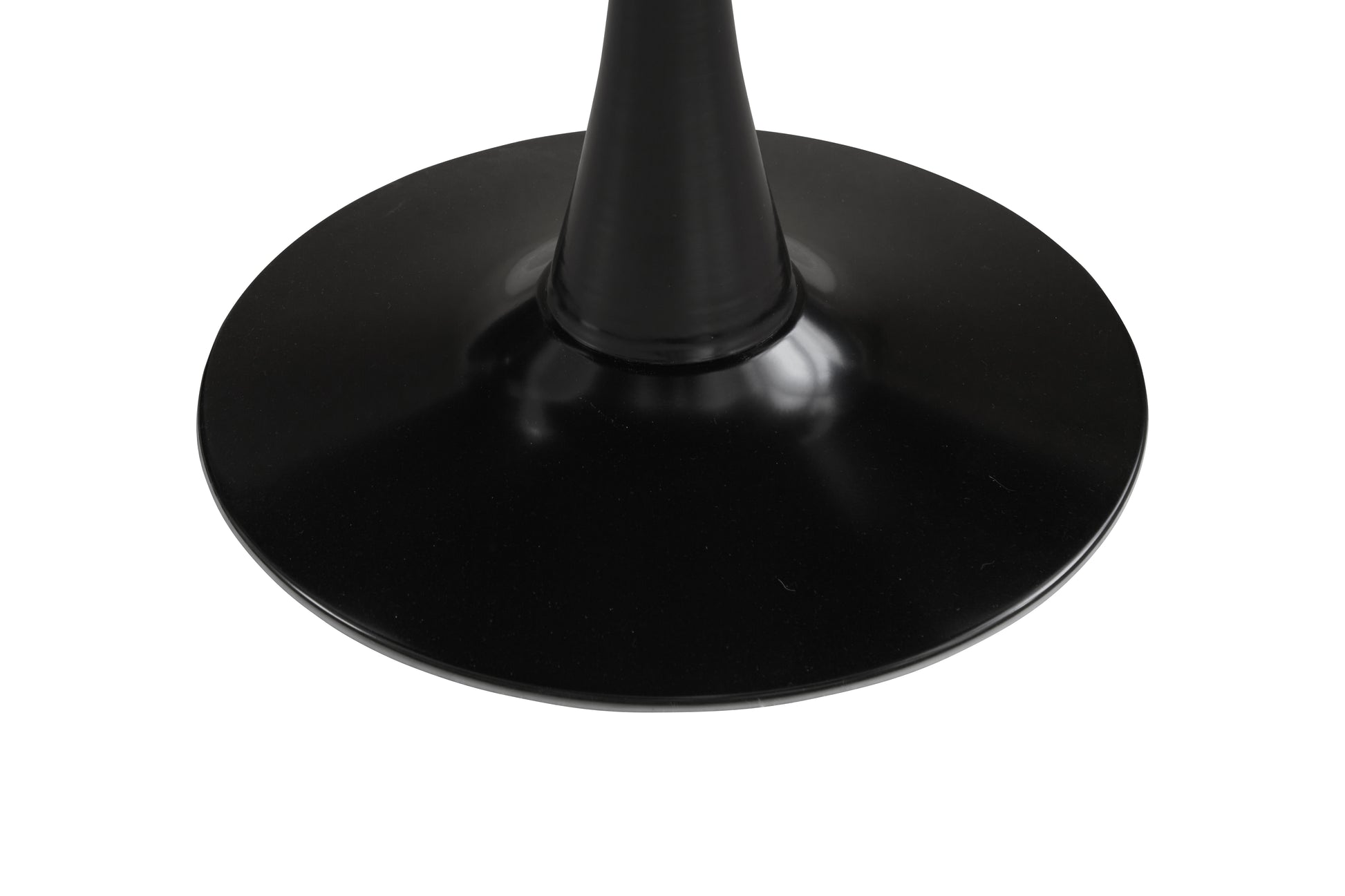 Round Dining Table Small Black Kitchen Table 31.5" In Tulip Design Modern Pedestal Table For Small Space Dining Room 2 To 4 Person Black Fiberboard