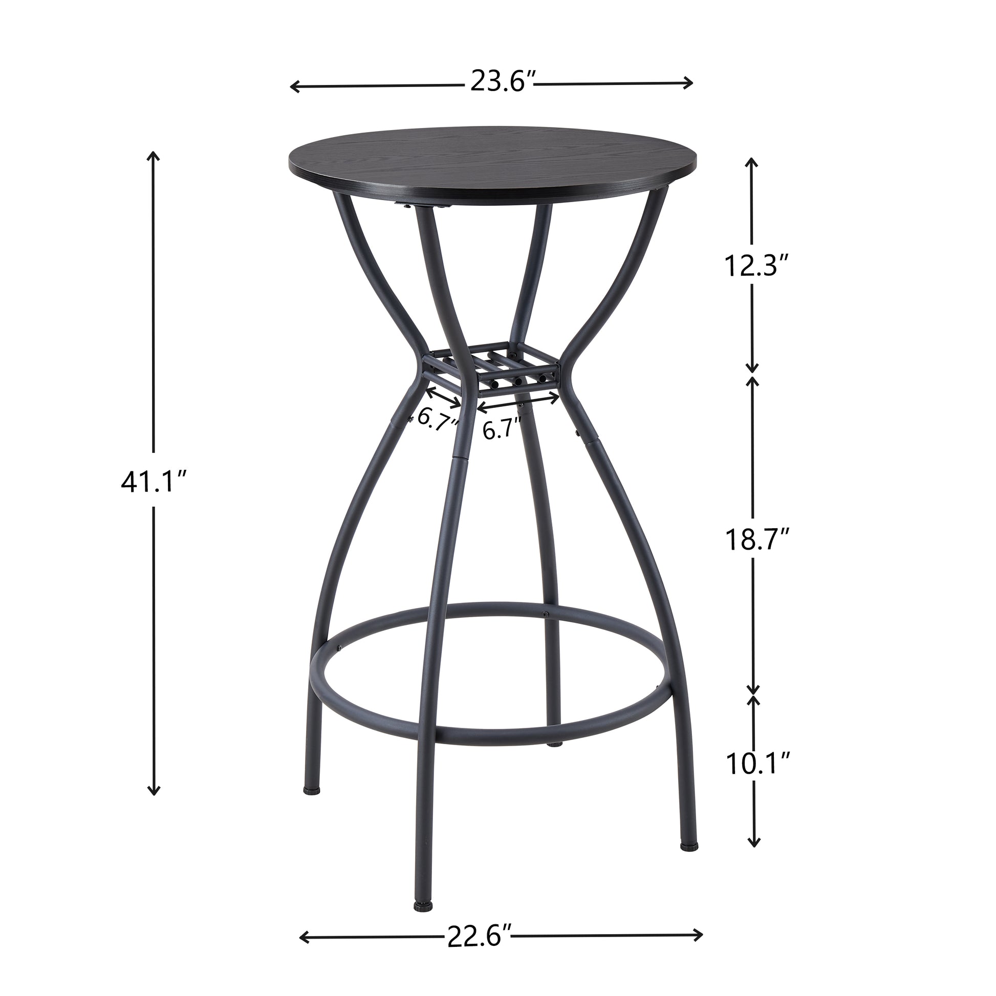 3 Bar Table And Chairs Set For Dining Room Industrial Counter Height Bar Chairs With Metal Back, Fabric Seat Black Dining Room American Design,American Traditional,Antique Metal