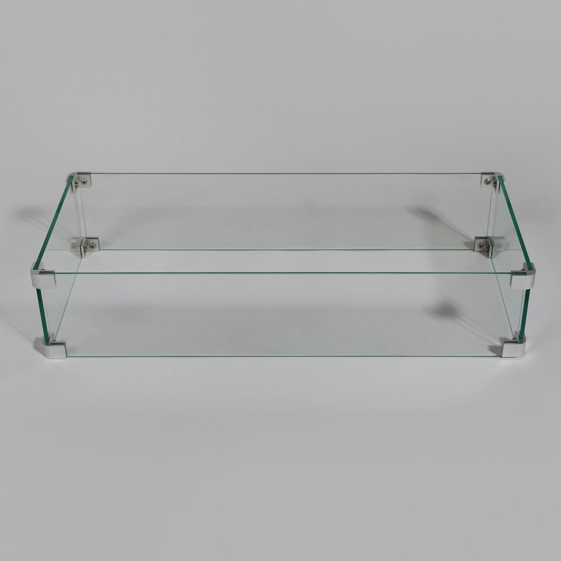 Rectangular Fire Pit Wind Guard Clear Glass