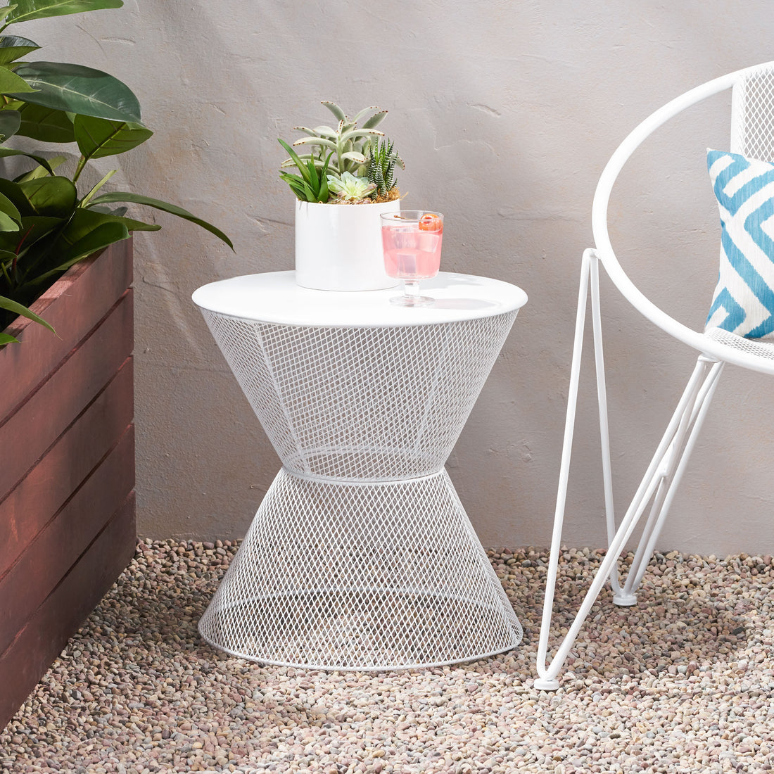 Nevada Side Table - Matte White Iron