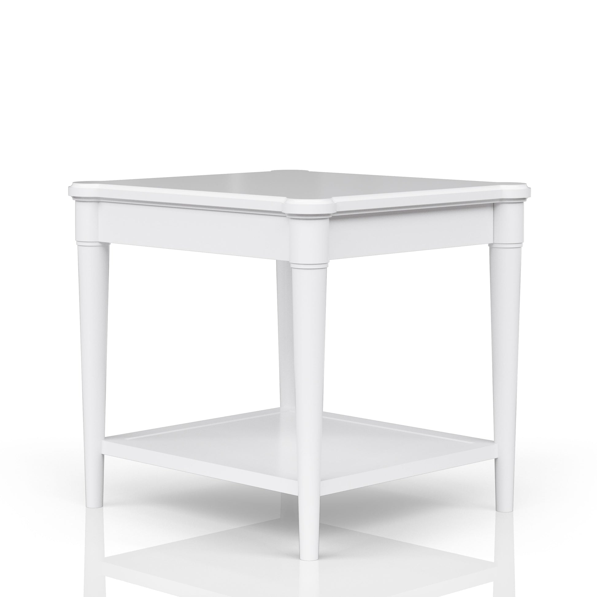 White Finished End Table With Storage Drawer White Solid Wood Mdf