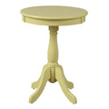 Light Yellow Side Table With Turned Pedestal Light Yellow Primary Living Space Traditional Round Wood Pedestal