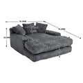 Coolmore Corduroy Lazy Sofa With 3 Back Pillows,Comfy Sofa Deep Seat Couch For Living Room,Club Dark Gray Dark Gray Primary Living Space Foam Corduroy 1 Seat