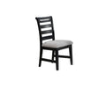 Black Color 6Pc Dining Set Table And 4X Side Chairs 1X Bench Upholstered Fabric Cushion Seats Solid Wood Dining Room Furniture Wood Dining Room Solid Wood Rubberwood Rectangular Dining Table With Chair And Bench Upholstered Chair Wood Black Ladder Back