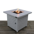 25'' H X 30'' W Steel Outdoor Fire Pit Table With Li White Line Garden & Outdoor Modern Stone Steel