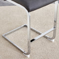 A Set Of Two Chairs With Silver Plated Metal Legs. Small Size, Suitable For Select Groups, Suitable For Dining Room, Kitchen, Terrace And Guest Office Chairs Set Of 2 Silver Metal