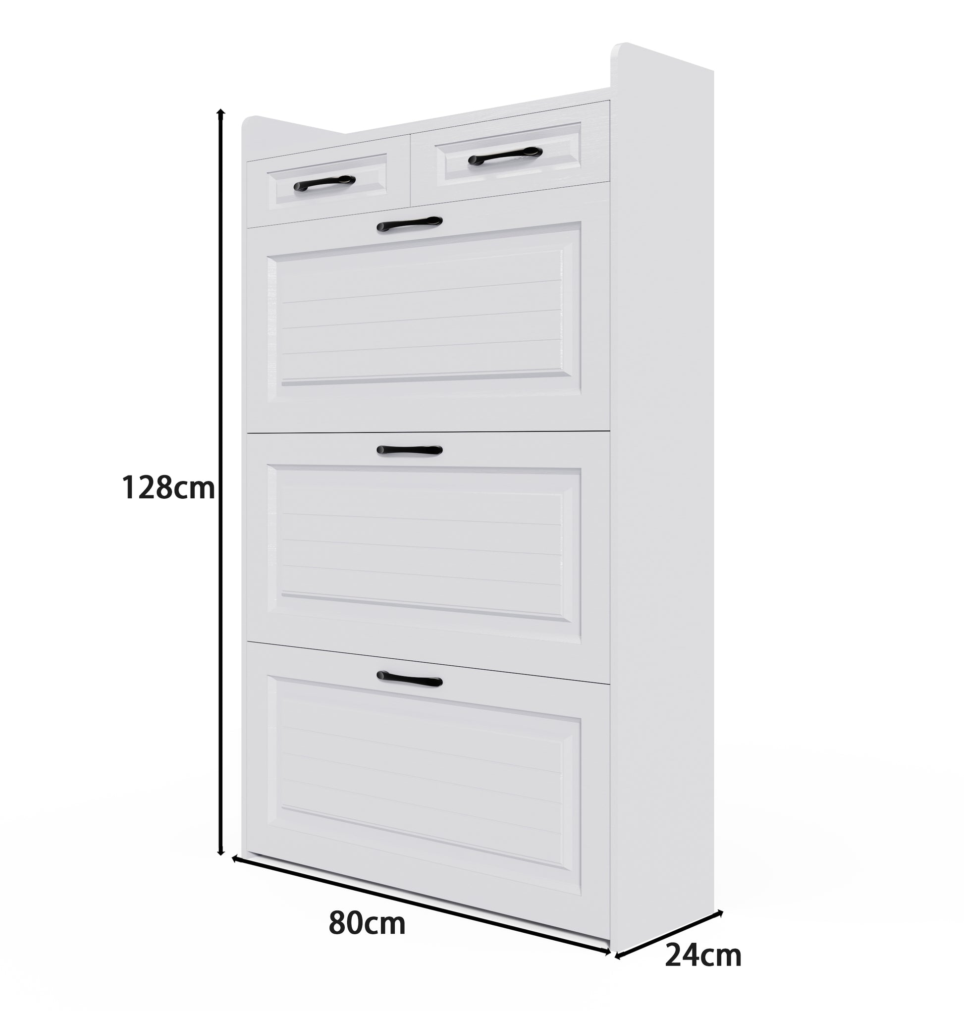 Shoe Storage Cabinet For Entryway, Hidden Shoe Cabinet With 3 Doors 2 Drawers Slim Shoe Cabinet, Freestanding Shoe Organizer Rack For Entryway, Apartment White Freestanding 5 Or More Drawers