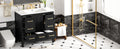36'' Bathroom Vanity With Resin Sink Combo, Solid Wood Frame Bathroom Storage Cabinet, Freestanding Vanity Set With 5 Drawers& Soft Closing Doors Same As N710S136002B Black Bathroom Solid Wood Mdf Resin