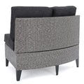 Pema Single Sofa Set Of 2 Black Gray Seats 2 Fabric