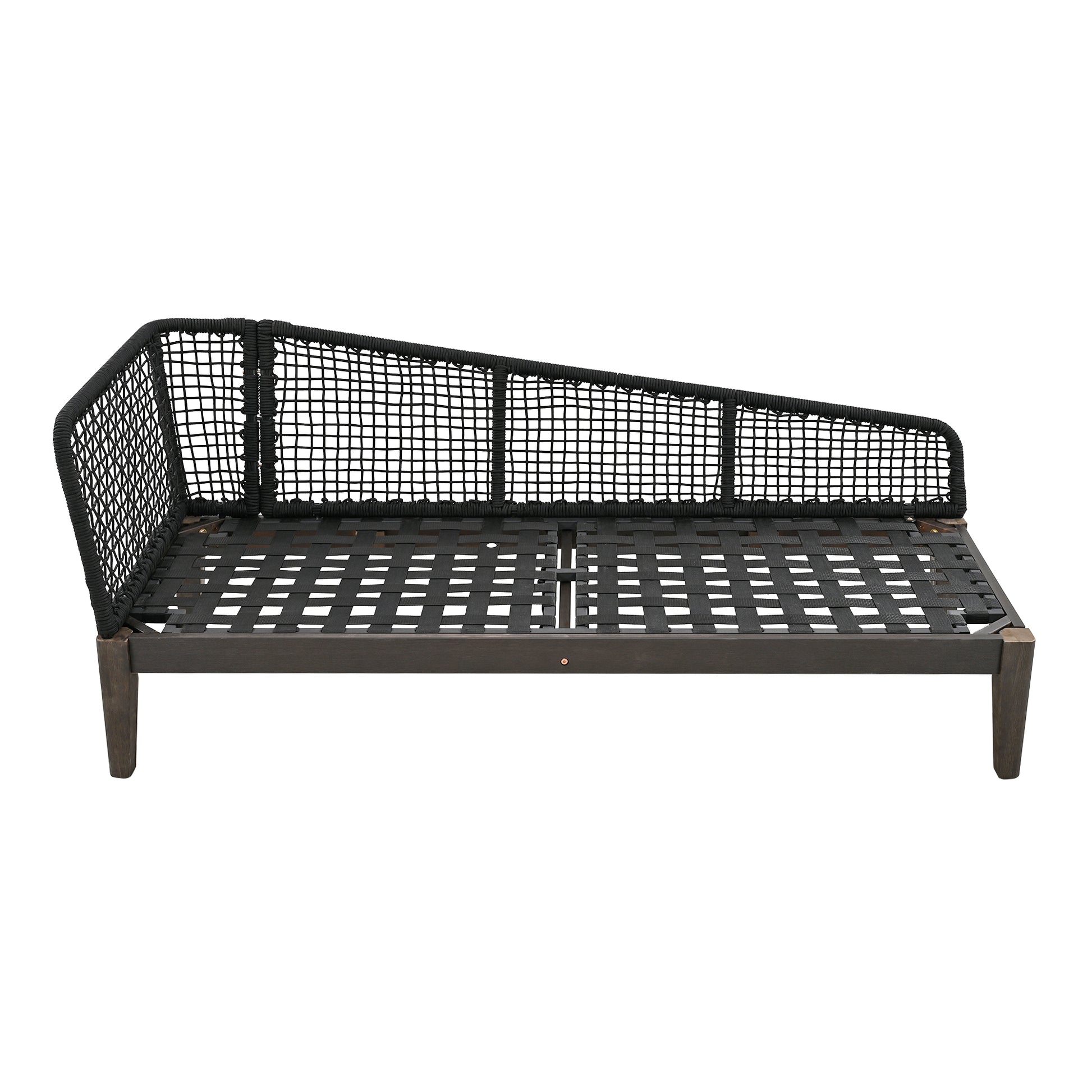 Modern 5 Person Outdoor Seating Group With Cushions Rope Waved Patio Sofa Set For Garden, Lawn, Poolside, L Shaped, Black Gray Yes Deep Seating Grey Black Weather Resistant Frame Water Resistant Cushion Garden & Outdoor Modern Sectional Seating Groups