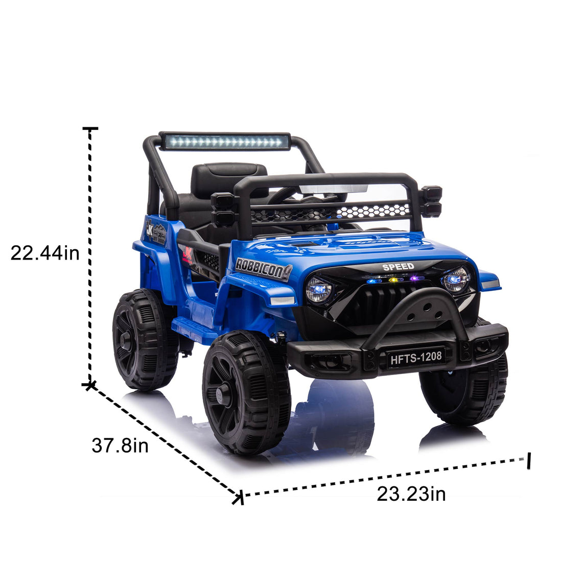 12V Kids Ride On Electric Truck Car W Parents Control,2Wd,Four Wheel Suspension,Early Education Function,Adjustable Volume,Usb,Mp3,Bluetooth,Microphone Jack,Power Display,Led Lights For Kids Aged 3. Blue Polypropylene