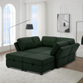 Oversized Modern 6 Seat Upholstered Sofa, Large Sectional Sofa With Storage Seats And Ottomanssofa Bed With Thick And Soft Cushions At All Sidesadjustable Arms And Backs Green Green Polyester 4 Seat