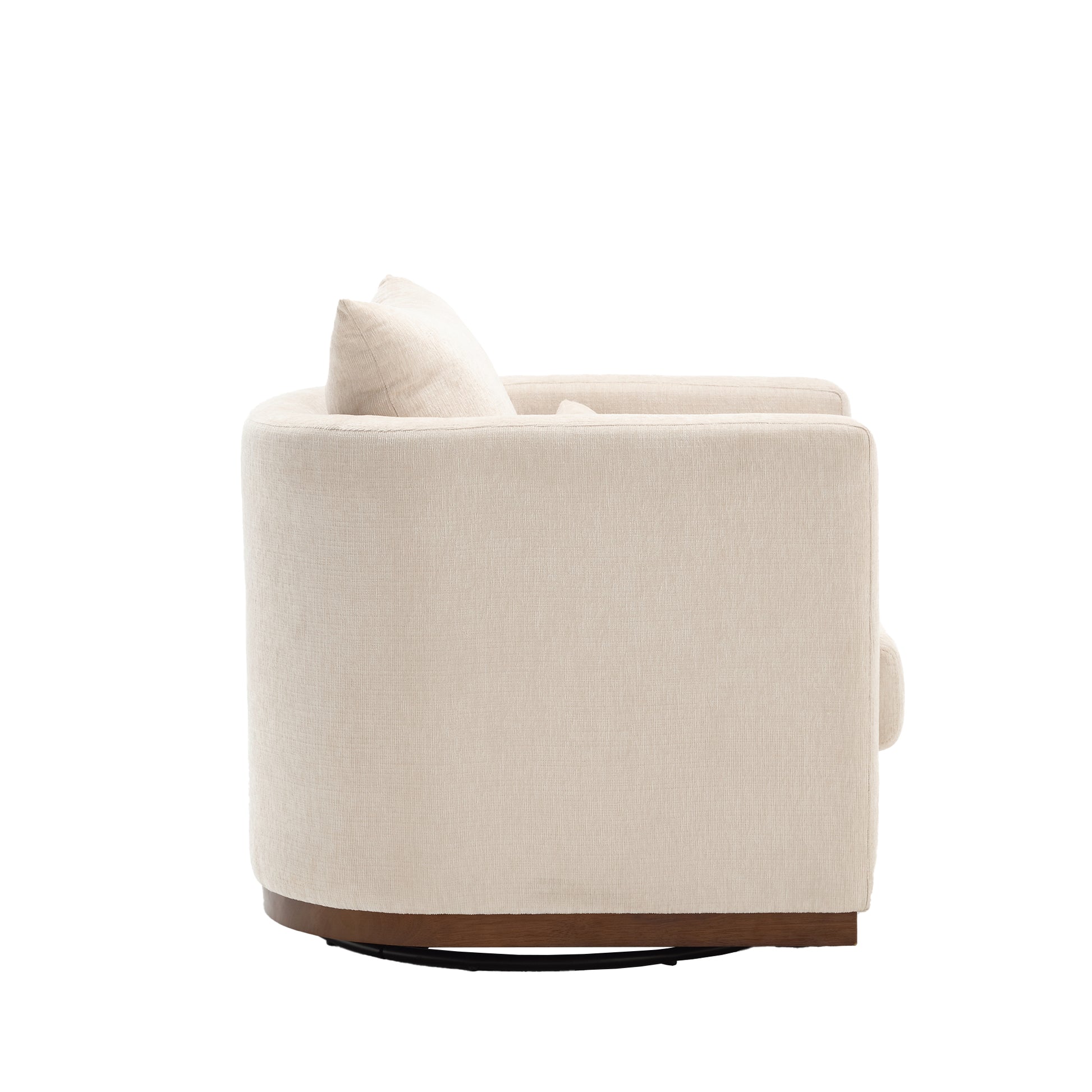 Coolmore Swivel Barrel Chair, Comfy Round Accent Sofa Chair For Living Room, 360 Degree Swivel Barrel Club Chair, Leisure Arm Chair For Nursery, Hotel, Bedroom, Office, Lounge Beige Chenille Beige Primary Living Space Foam Chenille