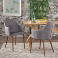 Dining Chair Light Grey Fabric