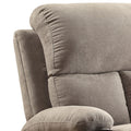 Grey Recliner With Cup Holder Grey Linen Manual Handle Metal Primary Living Space Tight Back Handle Pillow Top Arms Fabric Metal