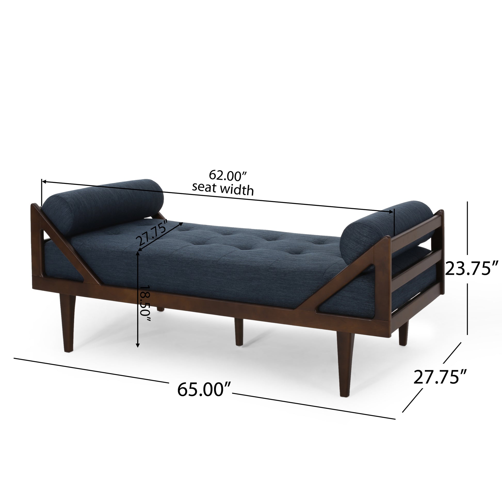 Chaise Lounge Navy Blue Fabric