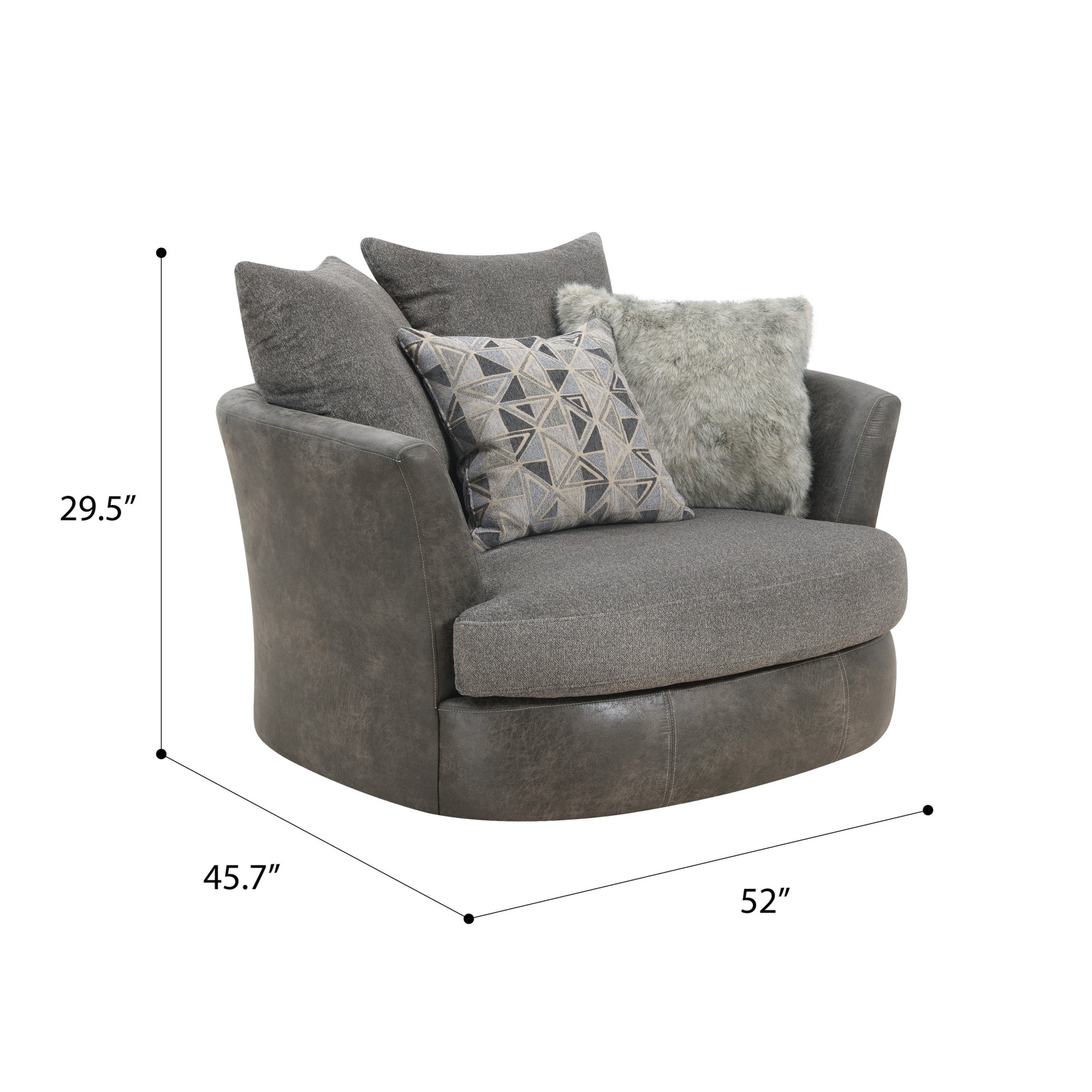 Grennburg Gray Swivel Accent Chair Gray Foam Engineered Wood