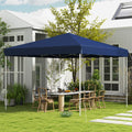 Outsunny 13' X 13' Pop Up Canopy Tent, Instant Sun Shelter, Tents For Parties, Height Adjustable, With Wheeled Carry Bag For Outdoor, Garden, Patio, Parties, Dark Blue Dark Blue Steel