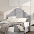 Catherine Upholstered Queen Headboard, Light Grey Polyester Gray Foam Polyester