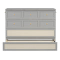 Full Size Murphy Bed With Large Drawers,Gray Full Gray Plywood
