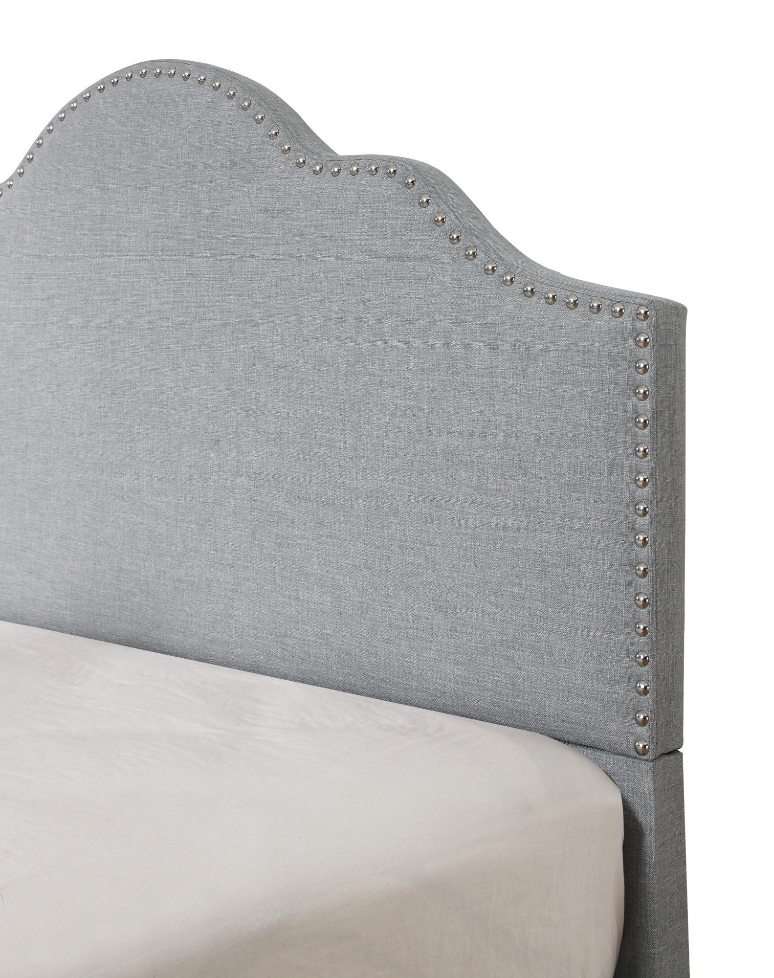 Kopa Gray Queen Upholstered Bed Queen Gray Foam Solid Wood