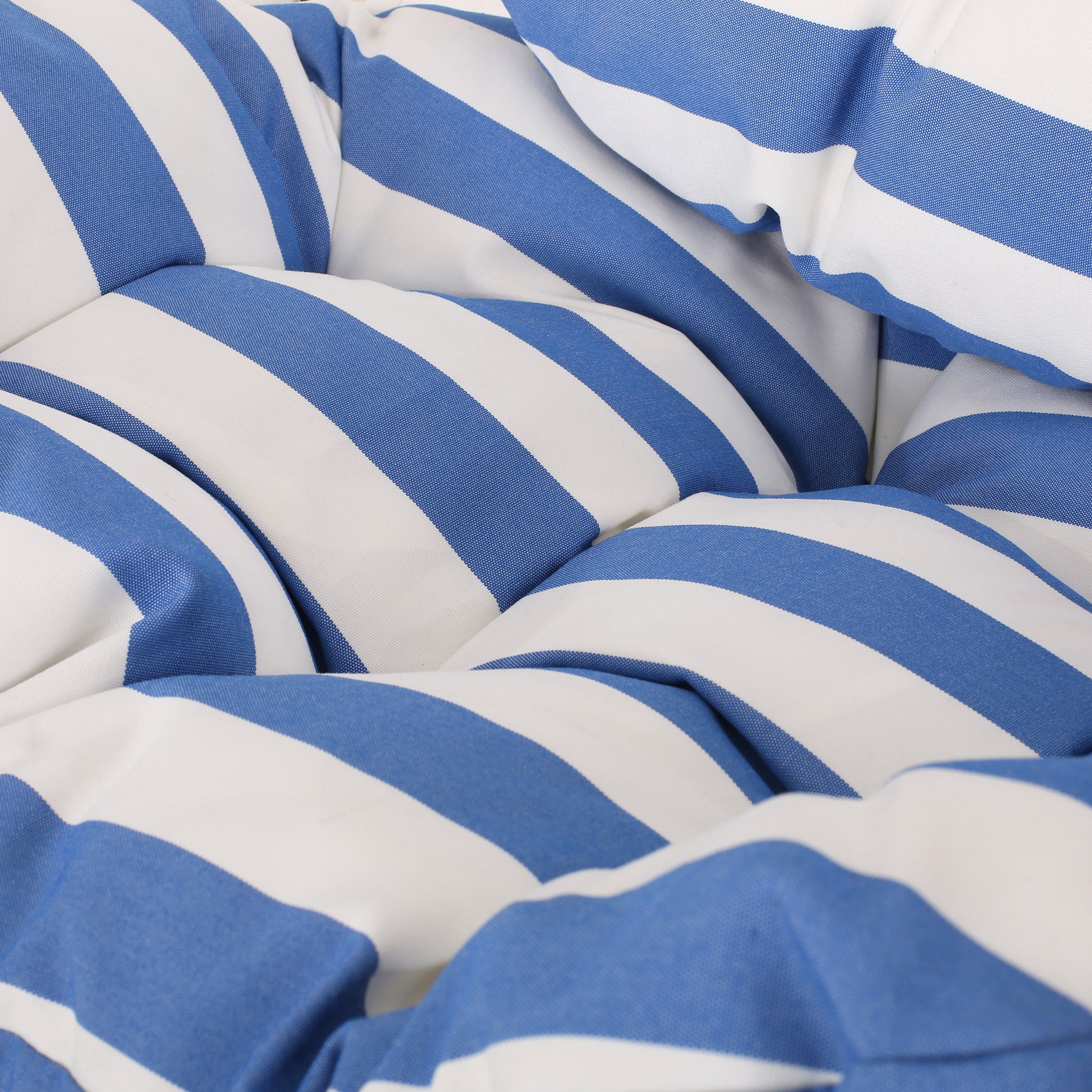 Los Alamitos Hanging Chair With 8Ft Chain White Blue Pe Rattan Iron Waterproof Fabric