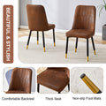 Brown Suede Like Velvet Dining Chair Set Two Pack Black Metal Legs,Dinning Chairs,Brown. Brown Black Metal