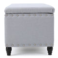 Storage Ottoman Light Grey Fabric