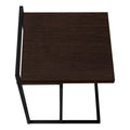 Accent Table, C Shaped, End, Side, Snack, Living Room, Bedroom, Brown Laminate, Black Metal, Contemporary, Modern Espresso Particle Board