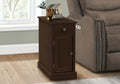 Accent Table, End, Side Table, Nightstand, Narrow, Bedroom, Lamp, Storage Drawer, Brown Veneer, Traditional Espresso Mdf