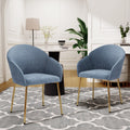 Dining Chair Set Of 2 Blue Metal