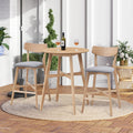 31.5 Inch Oversize Round Bar Table, Wooden High Top Kitchen Dining Table For Pub,Living Room,Restaurant,Cocktail Bar,Oak Oak Solid Wood