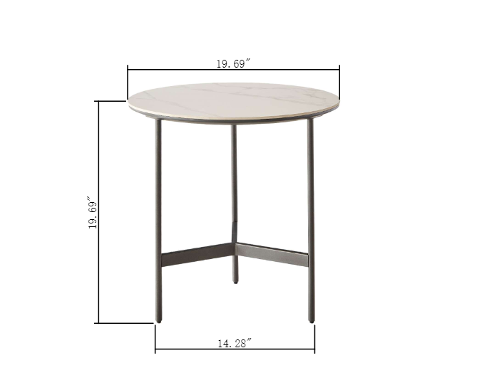 End Side Tables Small Round Accent Table, Metal Black Narrow Night Stands With Sharp, Ideal For Any Room Side Tables Living Room, Bedroom, Tall Plant Stand Balcony, Indoor White Black Ceramic Mdf