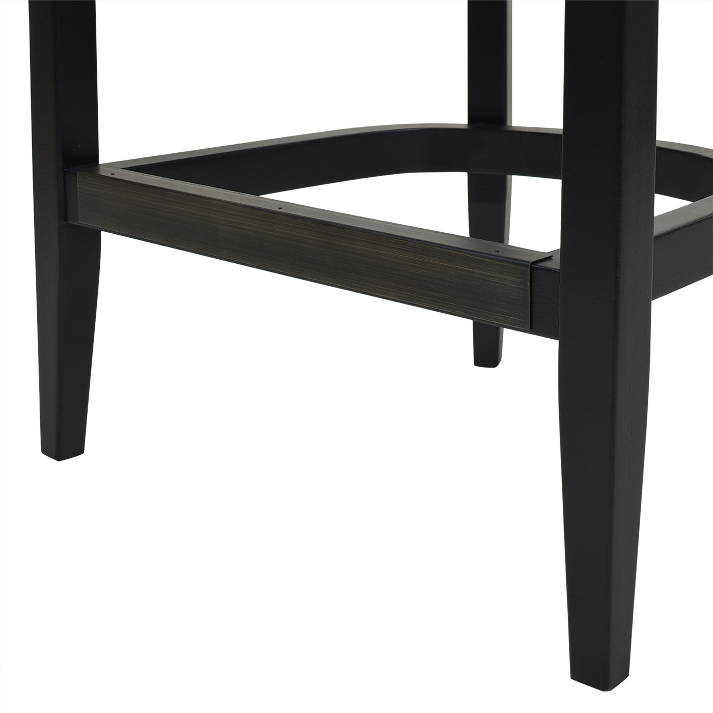 Americana Mid Century Modern 26" Cane Back Counter Stool, Jet Black Woven Black Foam Wood Fabric Rattan