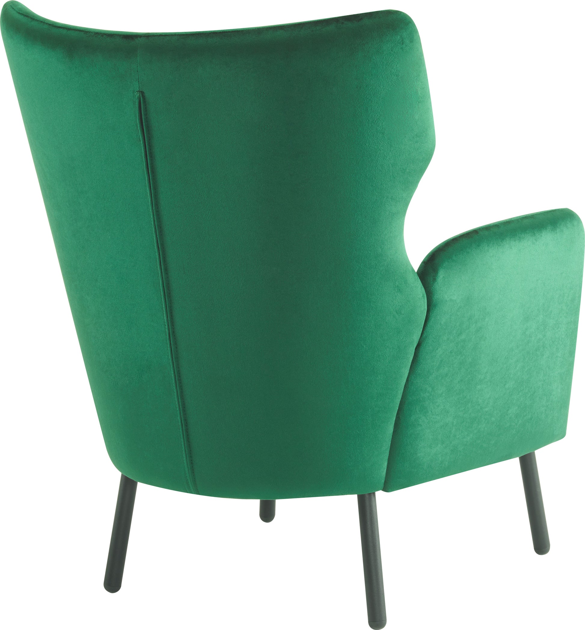 Wing Back Velvet Accent Chair, Modern Living Room Armchair Comfy Upholstered Single Sofa Chair For Bedroom Dorms Reading Reception Room With Metal Legs & Pillow, Green Green Velvet